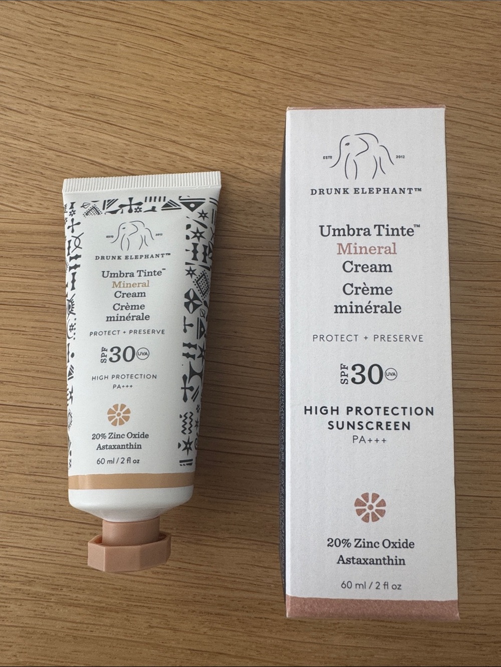Drunk Elephant Umbra Tinte Mineral Cream — Beige & White Packaging